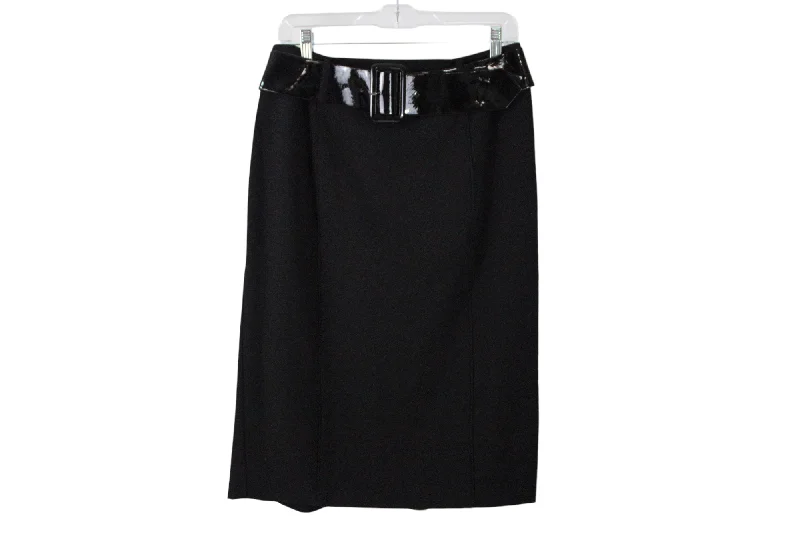 APT.9 Black Belted Skirt | 6 leather skirt refined