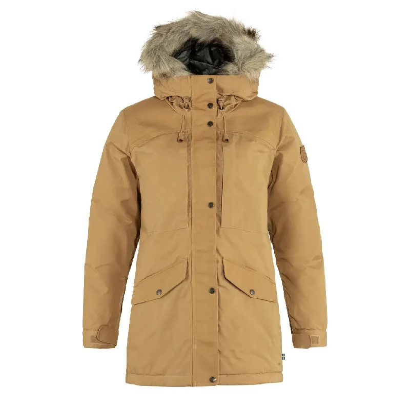 Fjallraven Womens Singi Down Jacket Buckwheat Brown Fleece Fabric Down Fabric Feather Fabric