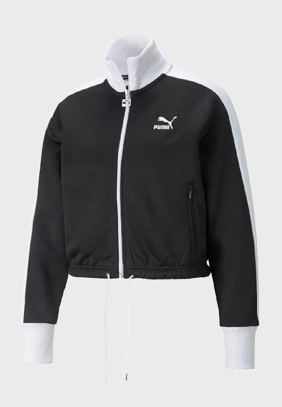 Puma Iconic T7 Cropped Jacket Zippered Front Buttoned Front Snap Front