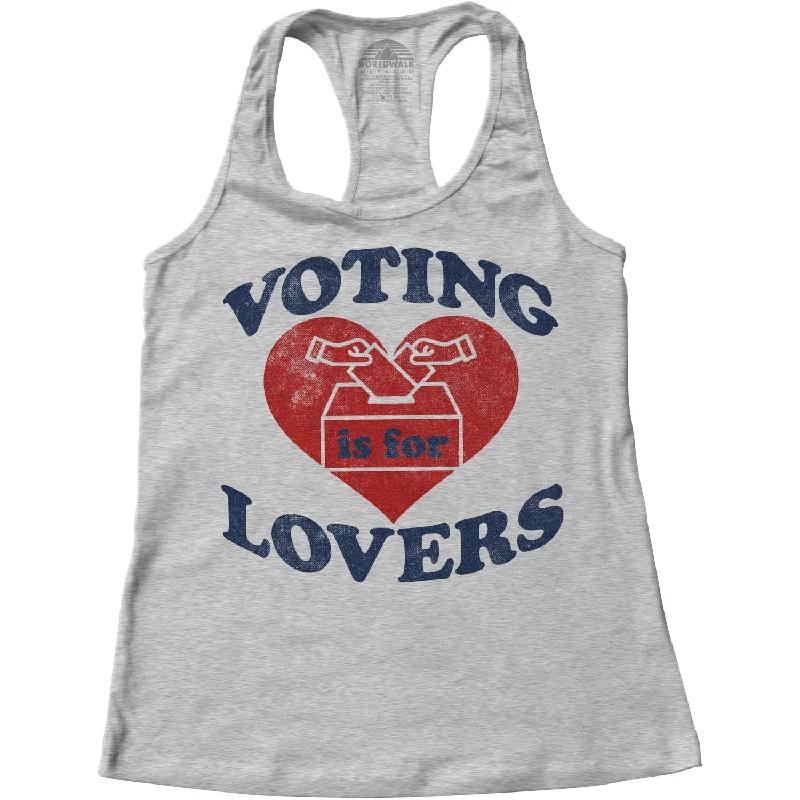 Women's Voting Is For Lovers Racerback Tank Top cute tank top
