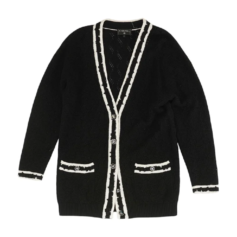 Cruise 2022 Collection by Virginie Viard Cashmere Button-Front Cardigan Hooded Caped Shawl Collar