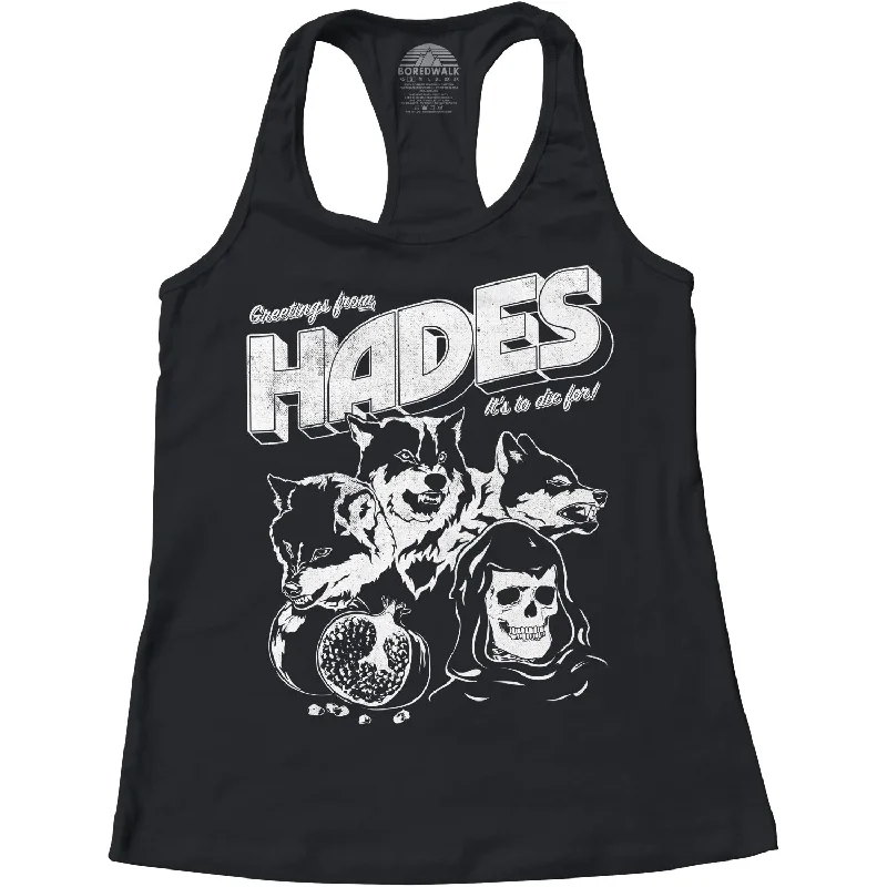 Women's Greetings from Hades Racerback Tank Top turquoise tank top