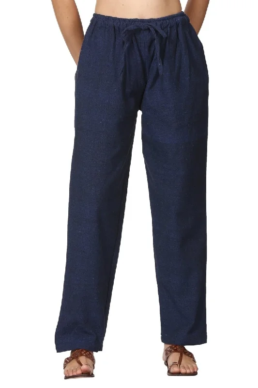 Women's Lounge Pant | Dark Blue | Fits Waist Size 28" to 36" Elegant Wool Trousers