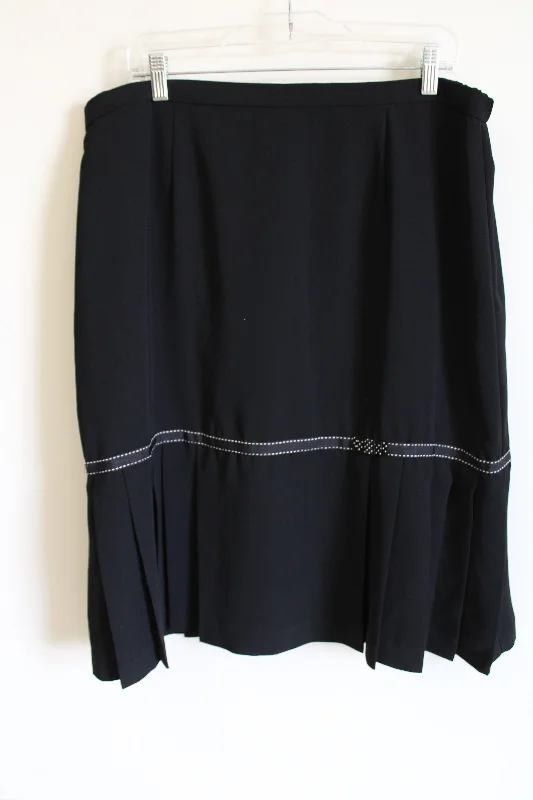 Dressbarn Black Pleated Bottom Skirt | 18 ruffled skirt detail