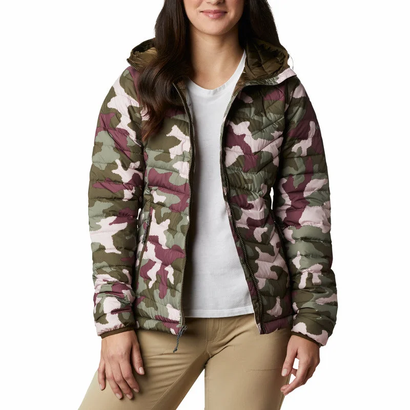 Women's Powder Lite Hooded Jacket - Olive Green Traditional Camo Wool Jacket Cashmere Jacket Tweed Jacket