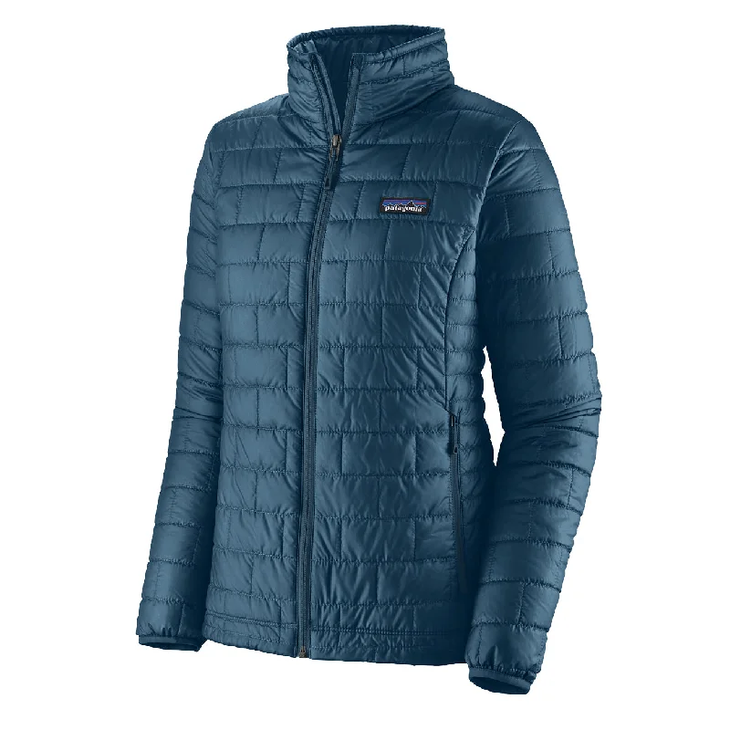 Patagonia Womens Nano Puff Jacket Lagom Blue Faux Fur Fabric Real Fur Fabric Shearling Fabric