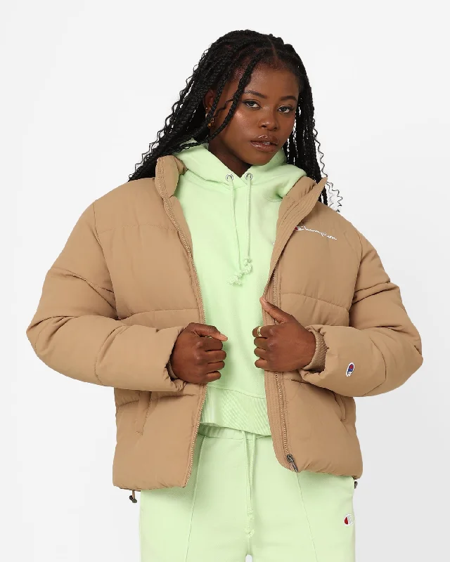 Champion Women's Rochester Puffer Jacket London Bridge Print Jacket Jacquard Jacket Patchwork Jacket