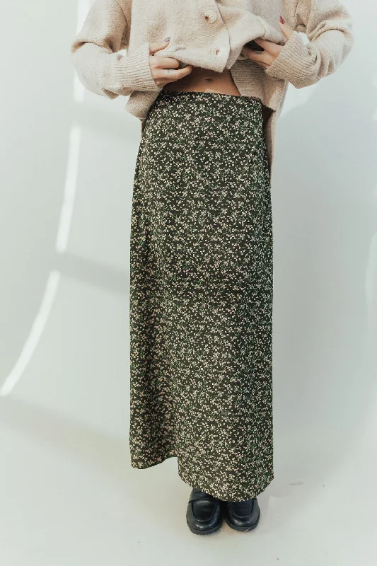 Leia Floral Maxi Skirt linen skirt light