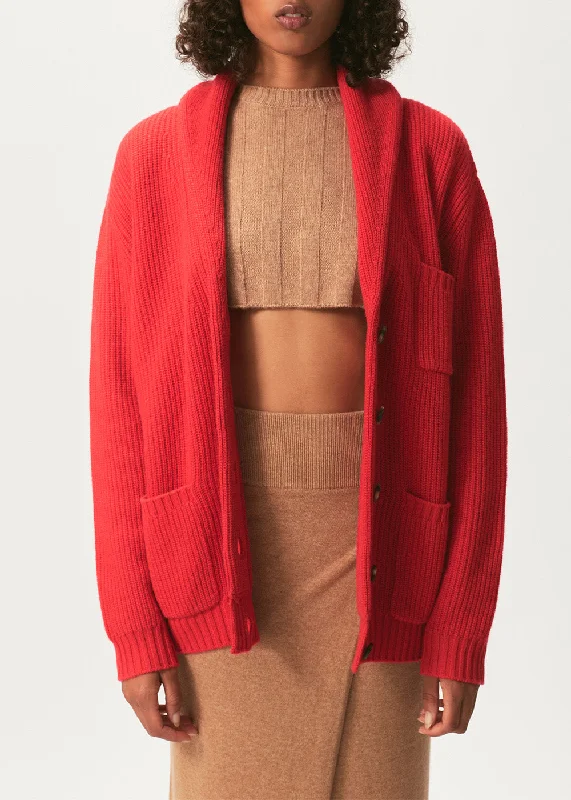 Esra Boyfriend Cardigan Mesh Blend Leather Blend Suede Blend