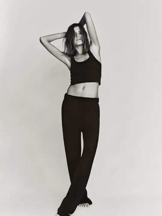 Eterne - Lounge Pant in black Fashionable Button-Up Pants