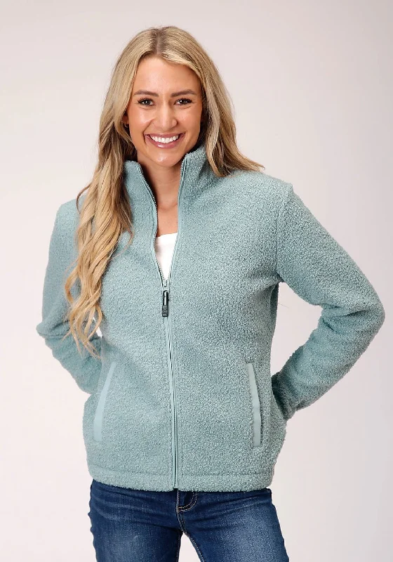 Roper Womens Mint Polyester Faux Lamb Fur Jacket Anorak Shell Jacket Lightweight Jacket