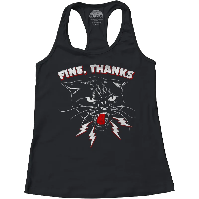 Women's Fine Thanks Racerback Tank Top chic tank top
