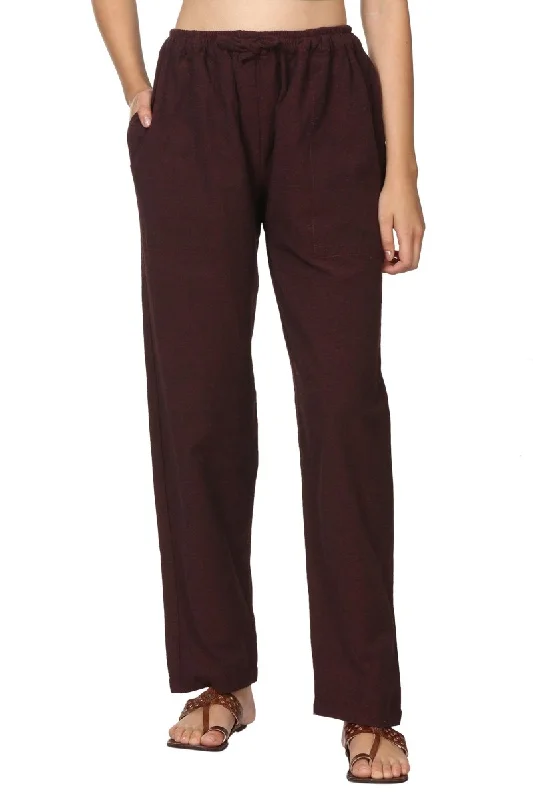 Women's Lounge Pant | Maroon | Fits Waist Size 28" to 36" Slim-Fit Leggings