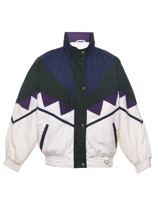 White Jacket - M Snapped Jacket Toggled Jacket Drawstring Jacket