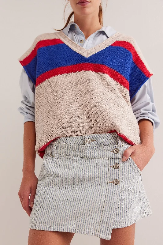 Wynne Railroad Skirt - Indigo Railroad corduroy skirt durable