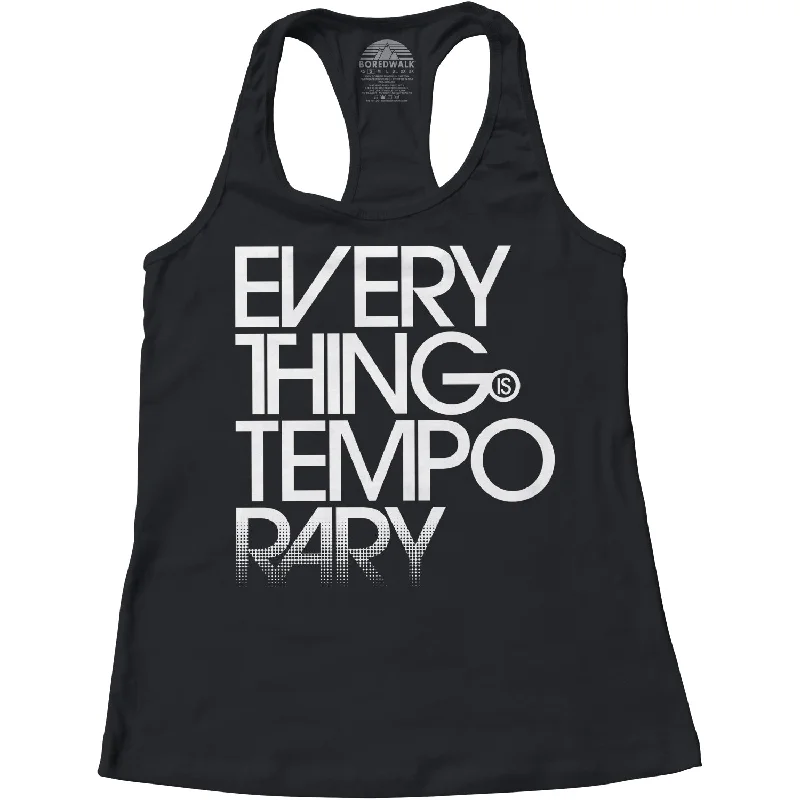 Women's Everything is Temporary Racerback Tank Top coral tank top
