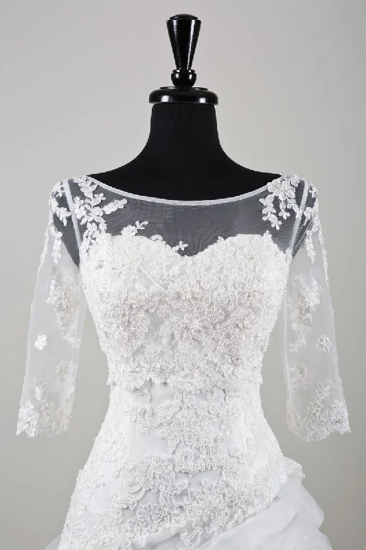 Bridal Lace Wedding Jacket with Sleeve Boleros Embroidered Jacket Appliqued Jacket Beaded Jacket