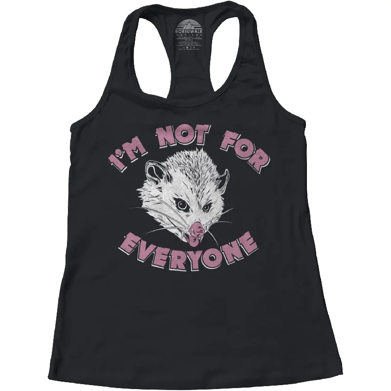 Women's I'm Not For Everyone Opossum Racerback Tank Top ribbed tank top