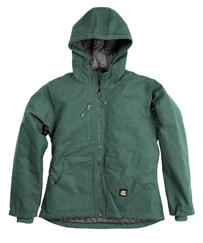 Berne Jade Cotton Blend Ladies Modern Heathered Jacket Notch Collar Jacket Peter Pan Collar Jacket Cowl Neck Jacket