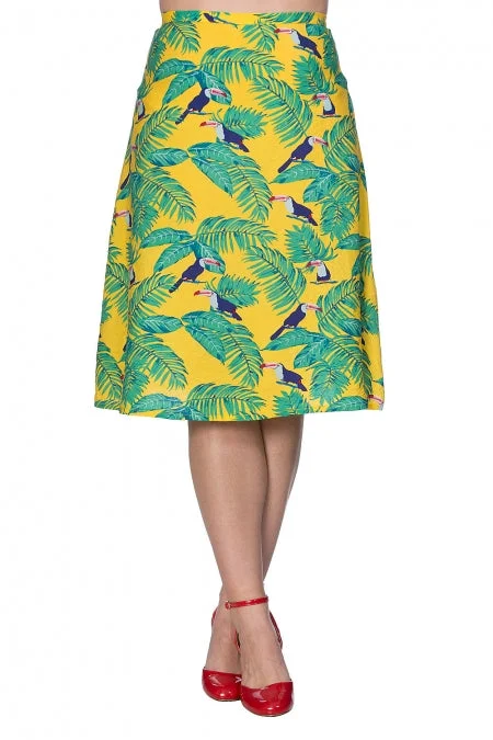Banned Apparel - Toucan All Over Skirt lightweight skirt design