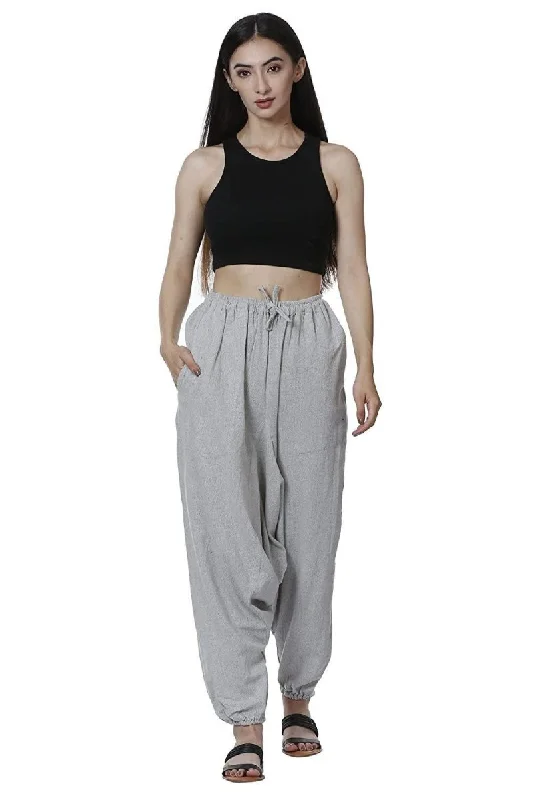 Women's Harem Pant | Melange Grey | Fits Waist Size 28" to 36" Elegant Dress Pants