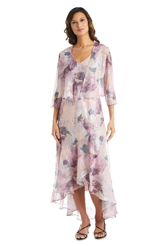 Blush 12 R&M Richards 7773 High Low Two Piece Jacket Dress Sale One-Shoulder Jacket Off-the-Shoulder Jacket Asymmetrical Jacket
