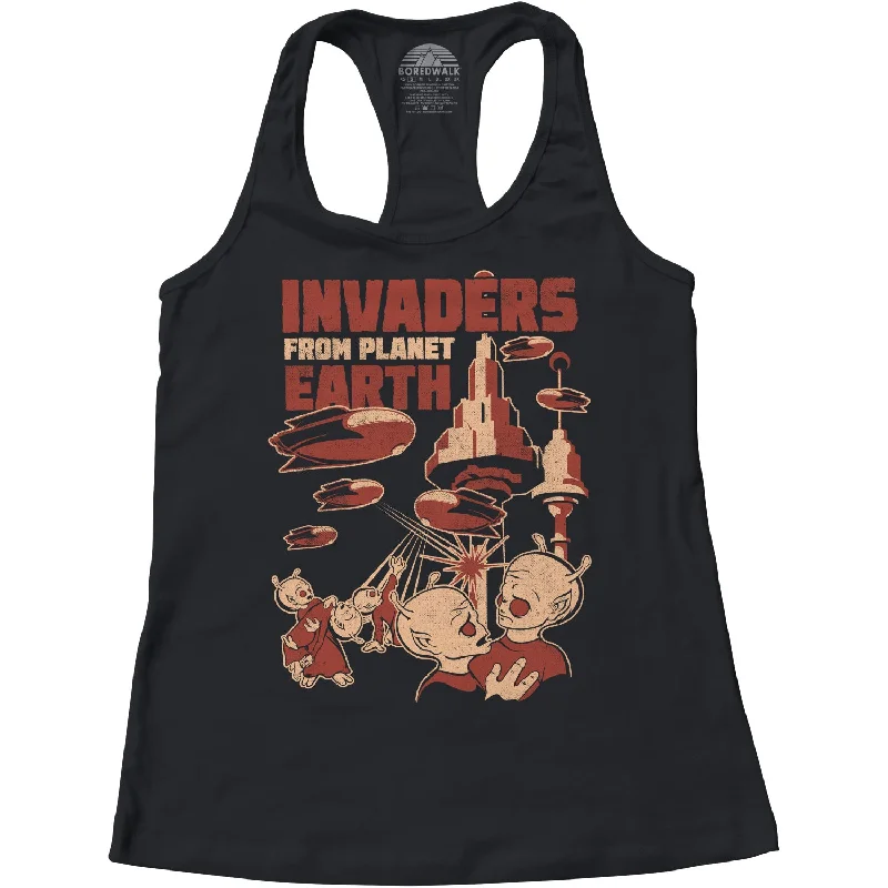 Women's Invaders From Earth Racerback Tank Top lavender tank top