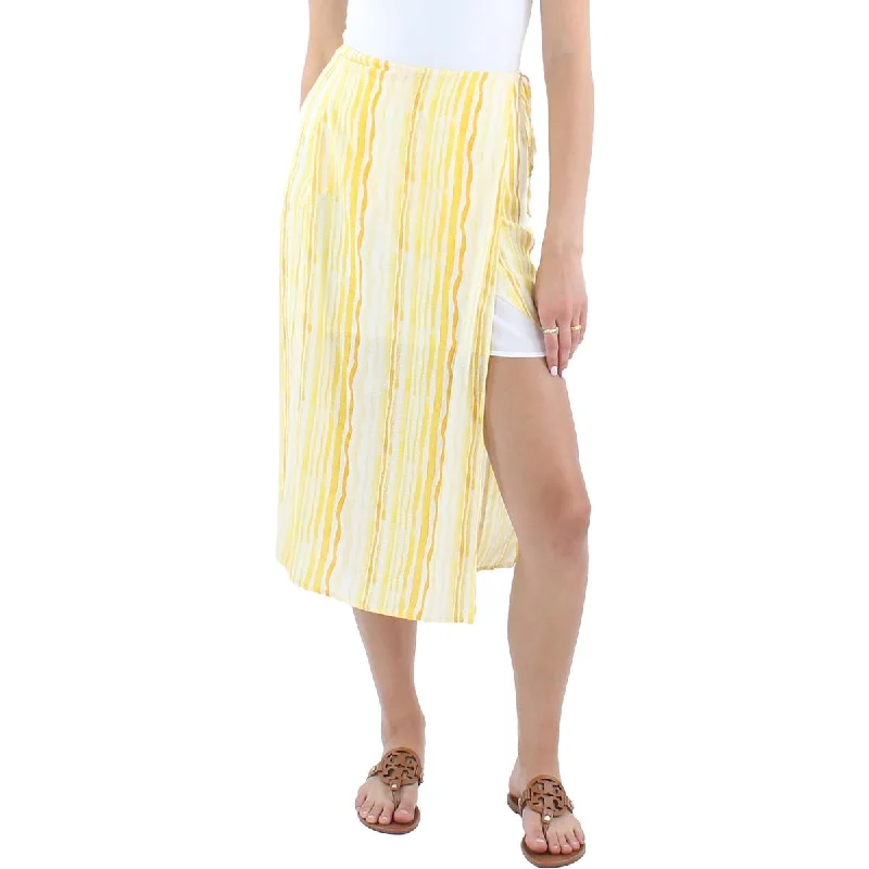 Sage The Label Womens High Rise Midi Wrap Skirt midi skirt versatile