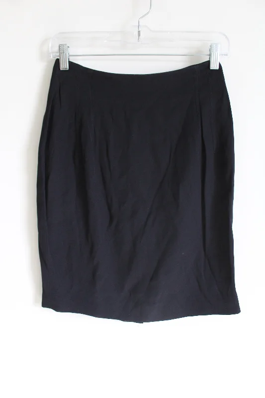 Vintage Annie Reva Black Mini Skirt | 8 satin skirt smooth