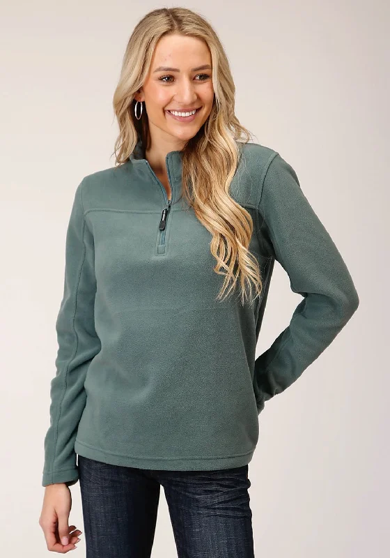 Roper Womens Misty Green Polyester Micro Fleece Jacket Jersey Jacket Tulle Jacket Batik Jacket
