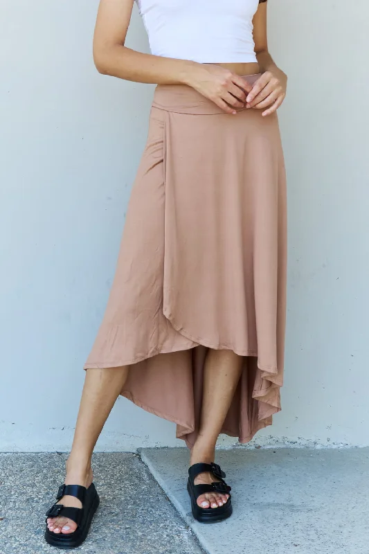 Ninexis First Choice High Waisted Flare Maxi Skirt in Camel wool skirt warm