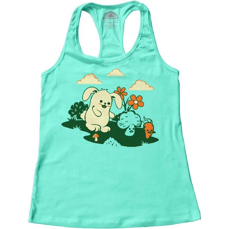 Women's Beware the Vegetarian Racerback Tank Top solid color tank