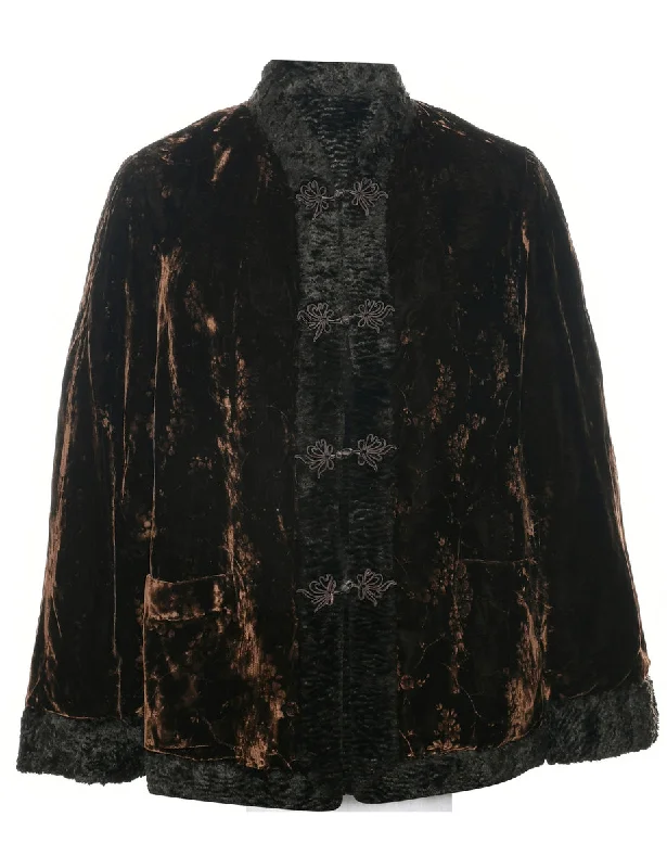 Velvet Evening Jacket - L Jersey Jacket Tulle Jacket Batik Jacket
