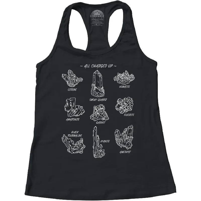 Women's All Charged Up Crystal Chart Racerback Tank Top yoga tank top