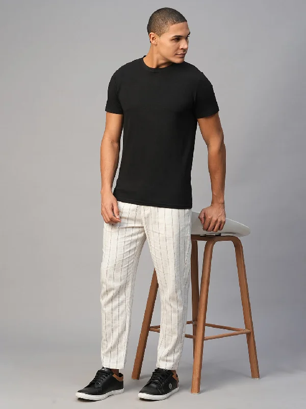 Men's Natural Cotton Linen Regular Fit Pant Formal Slim Pants