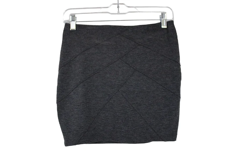 Basic House Dark Gray Fitted Mini Skirt | S denim skirt fashionable