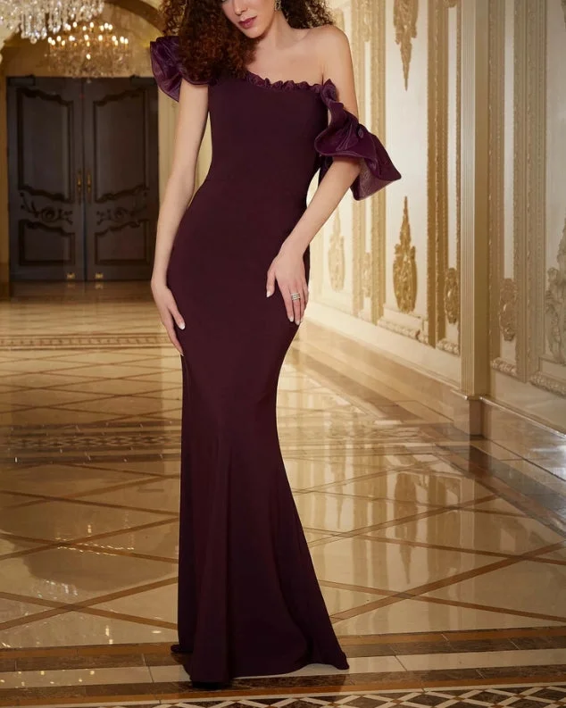 Column Sheath Formal Mermaid Mother of the Bride Dress Evening Dresses Wedding Guest Party Dresses Off-the-shoulder Bohemian Festive