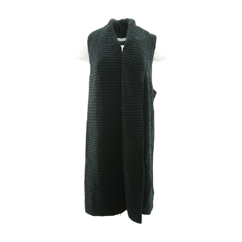 Black Solid Cardigan Sweater Elasticated Padded Insulated