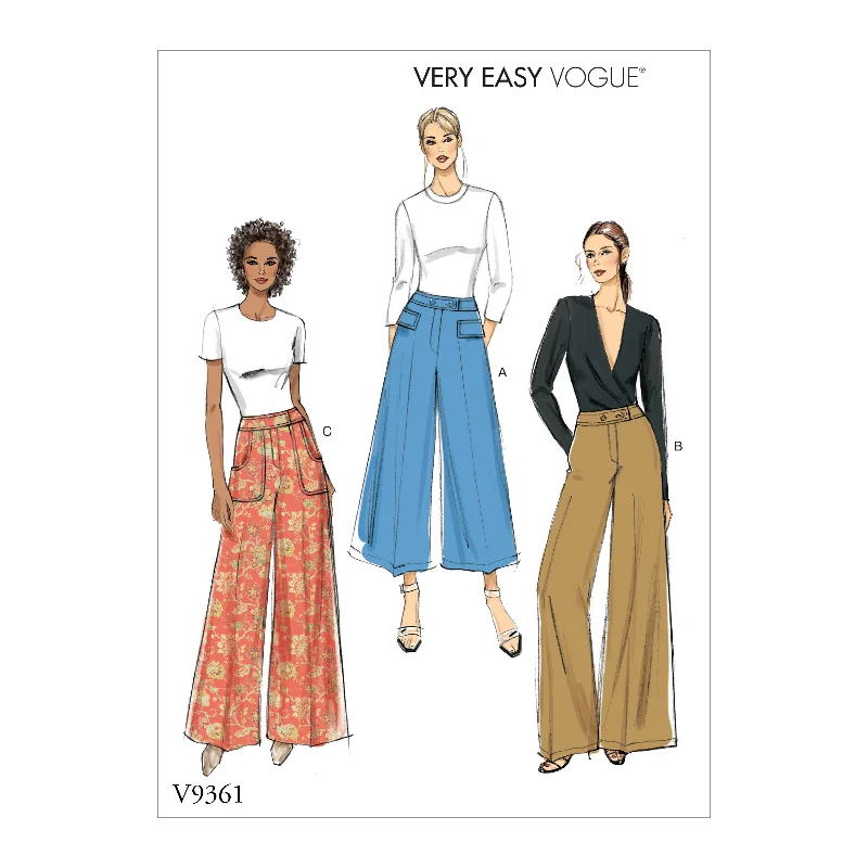 Vogue Pattern V9361 Misses'/Misses' Petite Pants Chic Checkered Pants