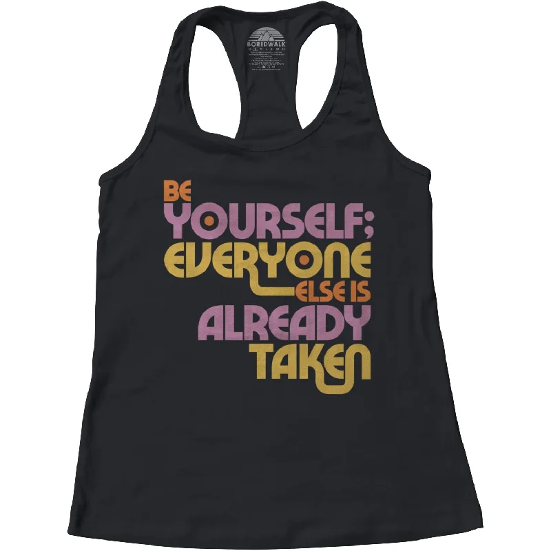 Women's Be Yourself Racerback Tank Top - Oscar Wilde essential tank top