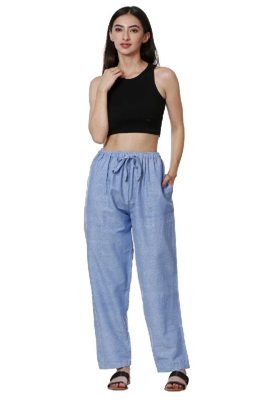 Women's Lounge Pants | Blue | Fits Waist Size 28" to 36" Soft Sweatpants Style