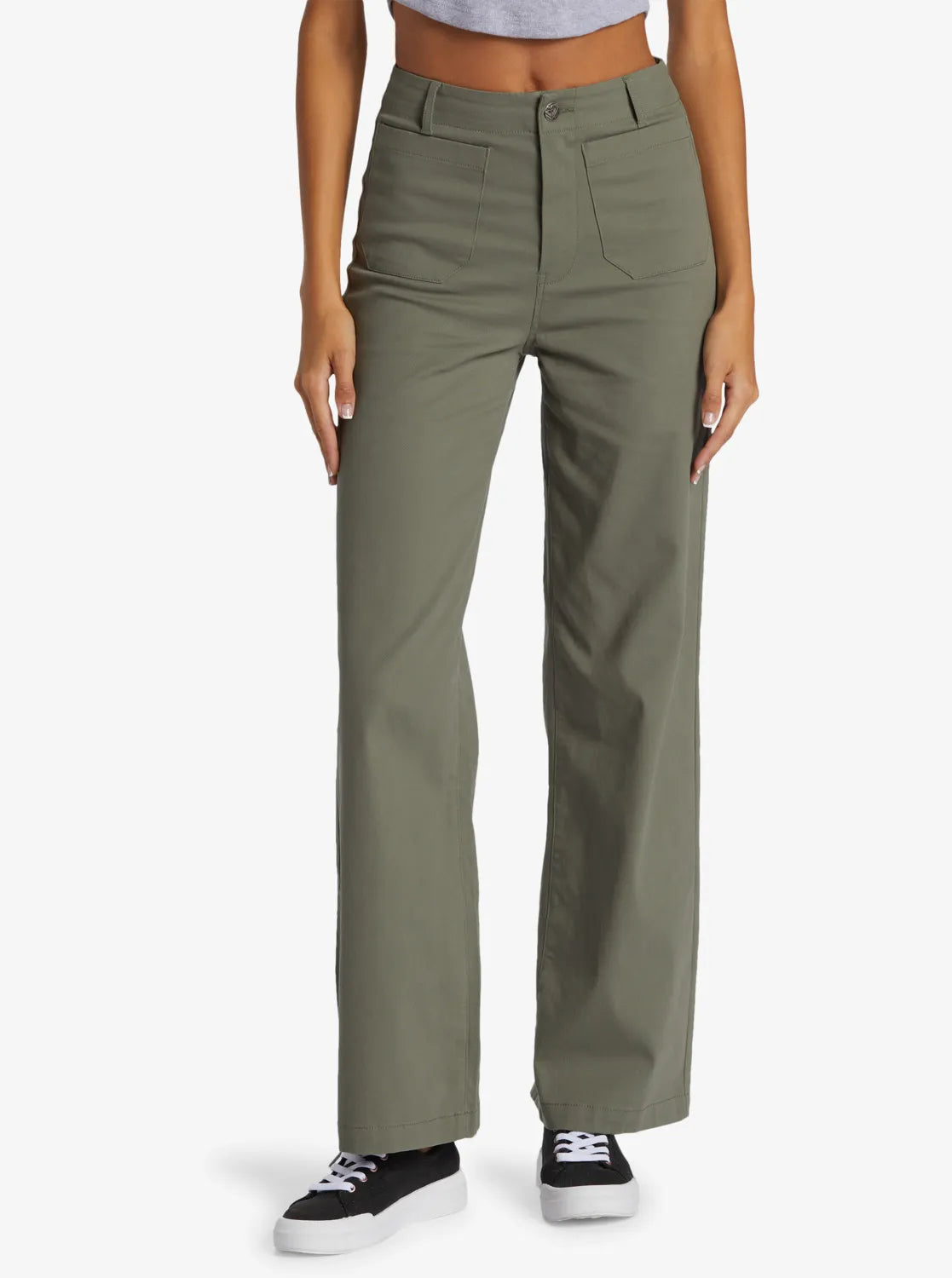 Roxy Womens Pants Coastal Cruiser Wide Leg Trendy Wide-Legged Trousers