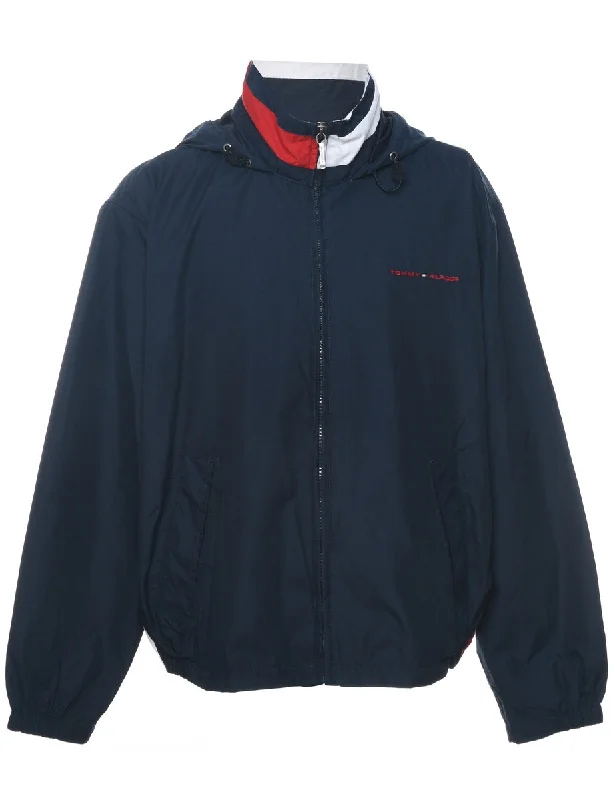 Tommy Hilfiger Navy, Red & White Nylon Jacket - XL Denim Jacket Leather Jacket Suede Jacket