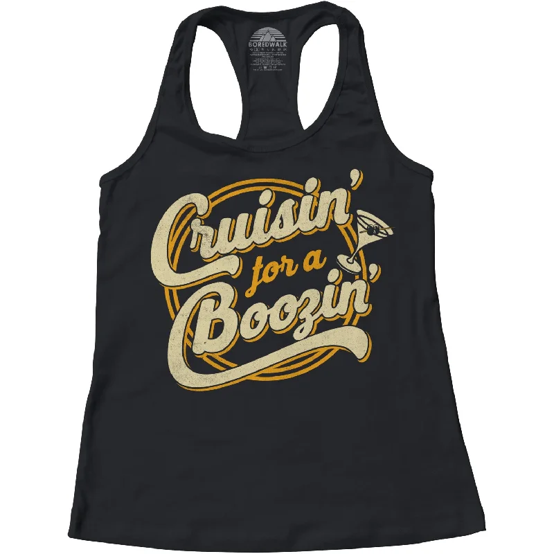 Women's Cruisin for a Boozin Racerback Tank Top bronze tank top