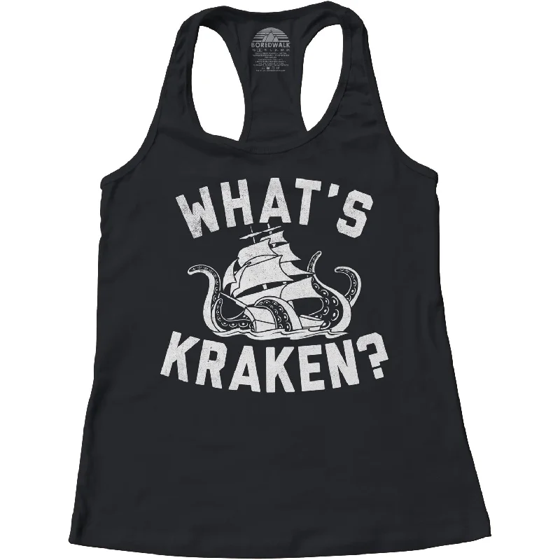 Women's What's Kraken Sea Monster Racerback Tank Top lightweight tank top