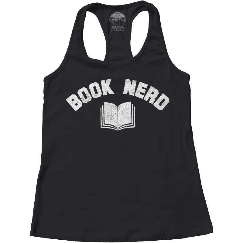 Women's Book Nerd Vintage Geeky Nerdy Literary Racerback Tank Top workout tank top