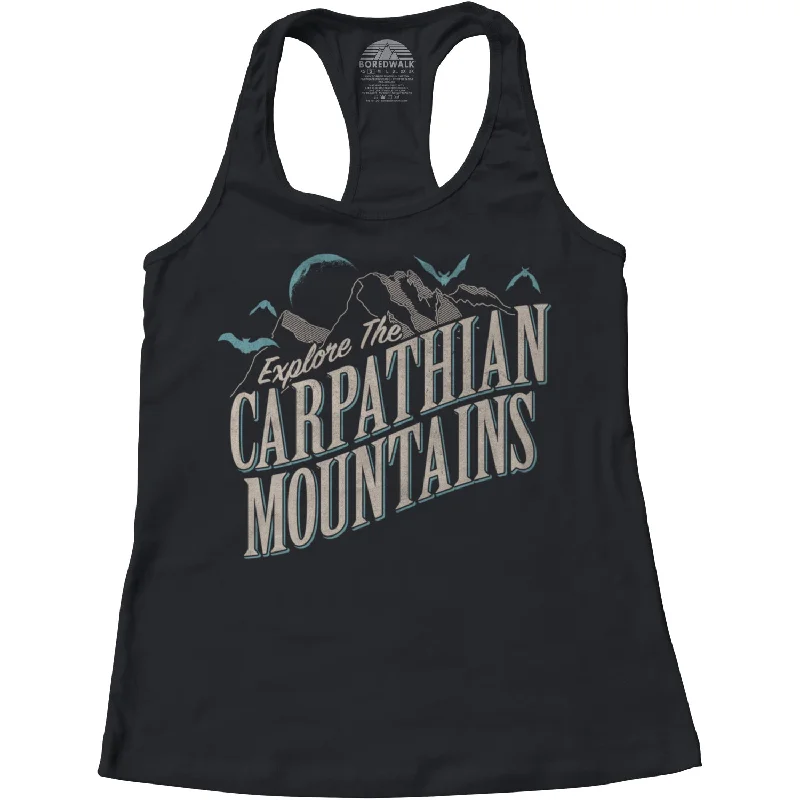 Women's Explore The Carpathian Mountains Racerback Tank Top cutout tank top