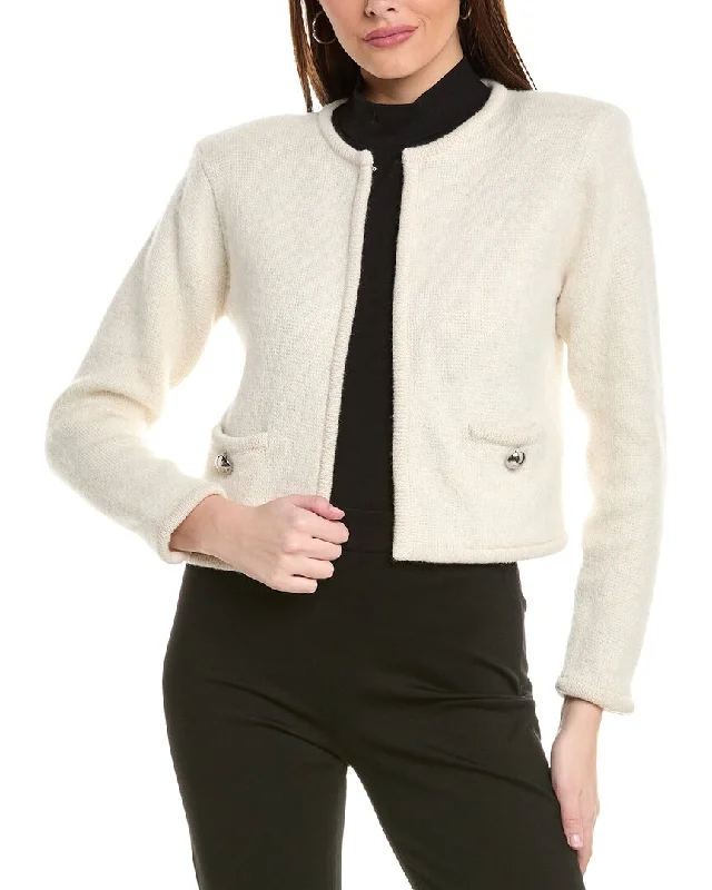 Hugo Boss Ficily Wool, Alpaca & Cashmere-Blend Cardigan Seamless Knitted Crochet