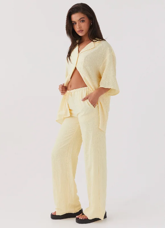 The Good Days Pants - Lemon Soft Cotton Pants
