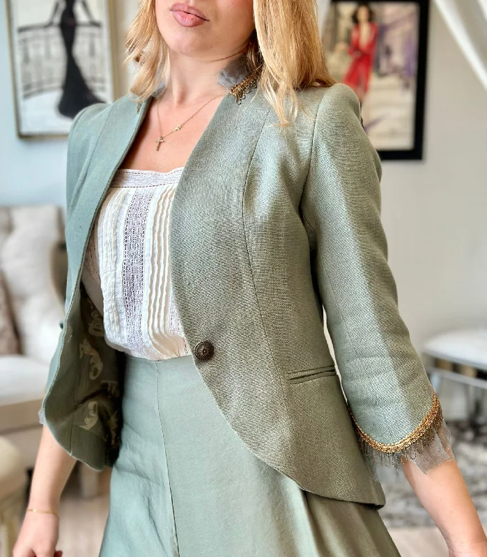 T.ba Juliette Jacket Linen Hooded Jacket Caped Jacket Shawl Collar Jacket